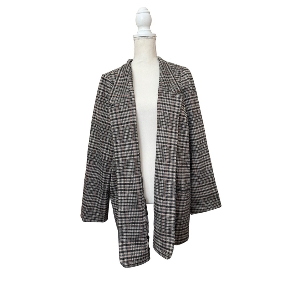 Soft Surroundings St. James Plaid Open Front Jacket Blazer Size 1X